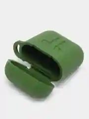 Лесной зеленый чехол для беспроводных наушников AirPods 1/2 с карабином, силиконовый