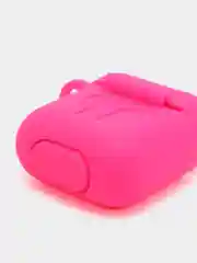 Розовый чехол для беспроводных наушников AirPods 1/2 с карабином, силиконовый