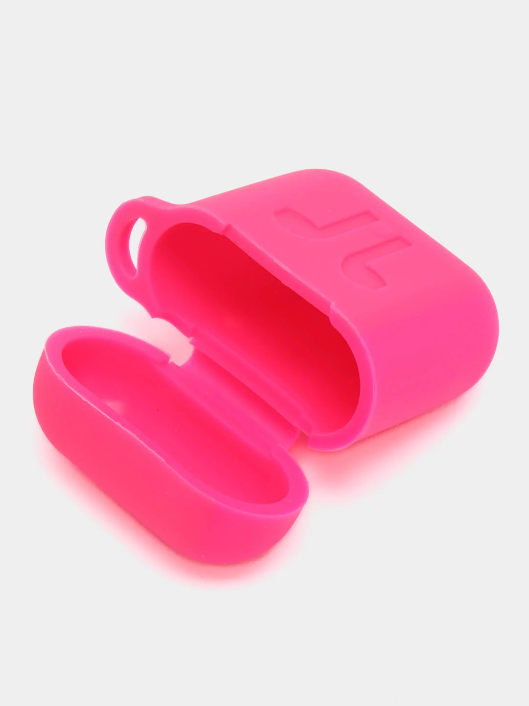 Розовый чехол для беспроводных наушников AirPods 1/2 с карабином, силиконовый