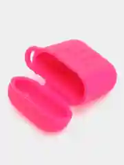 Розовый чехол для беспроводных наушников AirPods 1/2 с карабином, силиконовый