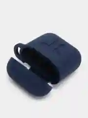 Индиго чехол для беспроводных наушников AirPods 1/2 с карабином, силиконовый
