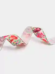 Красный лента репсовая, с рисунком, 2,5 см, 2 м