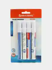 Маркер-краска лаковый paint marker по стеклу, бетону, авто Нитро-основа, Brauberg, 152000