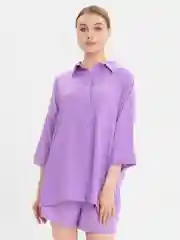 Аметистовый женский, летний костюм, с шортами