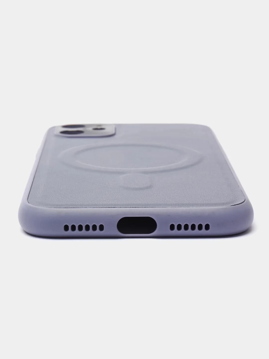 Синий чехол Magsafe (Магсейф) на iPhone 11/12/13 mini/14 Pro/14 Plus Max, кожаный