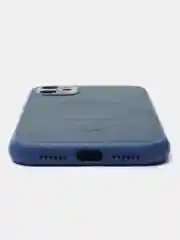 Синий чехол Magsafe (Магсейф) на iPhone 11/12/13 mini/14 Pro/14 Plus Max, кожаный