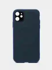 Синий чехол Magsafe (Магсейф) на iPhone 11/12/13 mini/14 Pro/14 Plus Max, кожаный