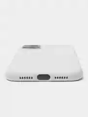 Белый чехол Magsafe (Магсейф) на iPhone 11/12/13 mini/14 Pro/14 Plus Max, кожаный