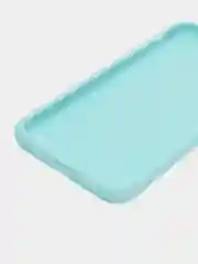 Голубой чехол для IPhone 11 Pro Max силиконовый, с ремешком на руку в комплекте