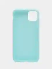 Голубой чехол для IPhone 11 Pro Max силиконовый, с ремешком на руку в комплекте