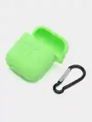 Лайм чехол для беспроводных наушников AirPods 1/2 с карабином, силиконовый