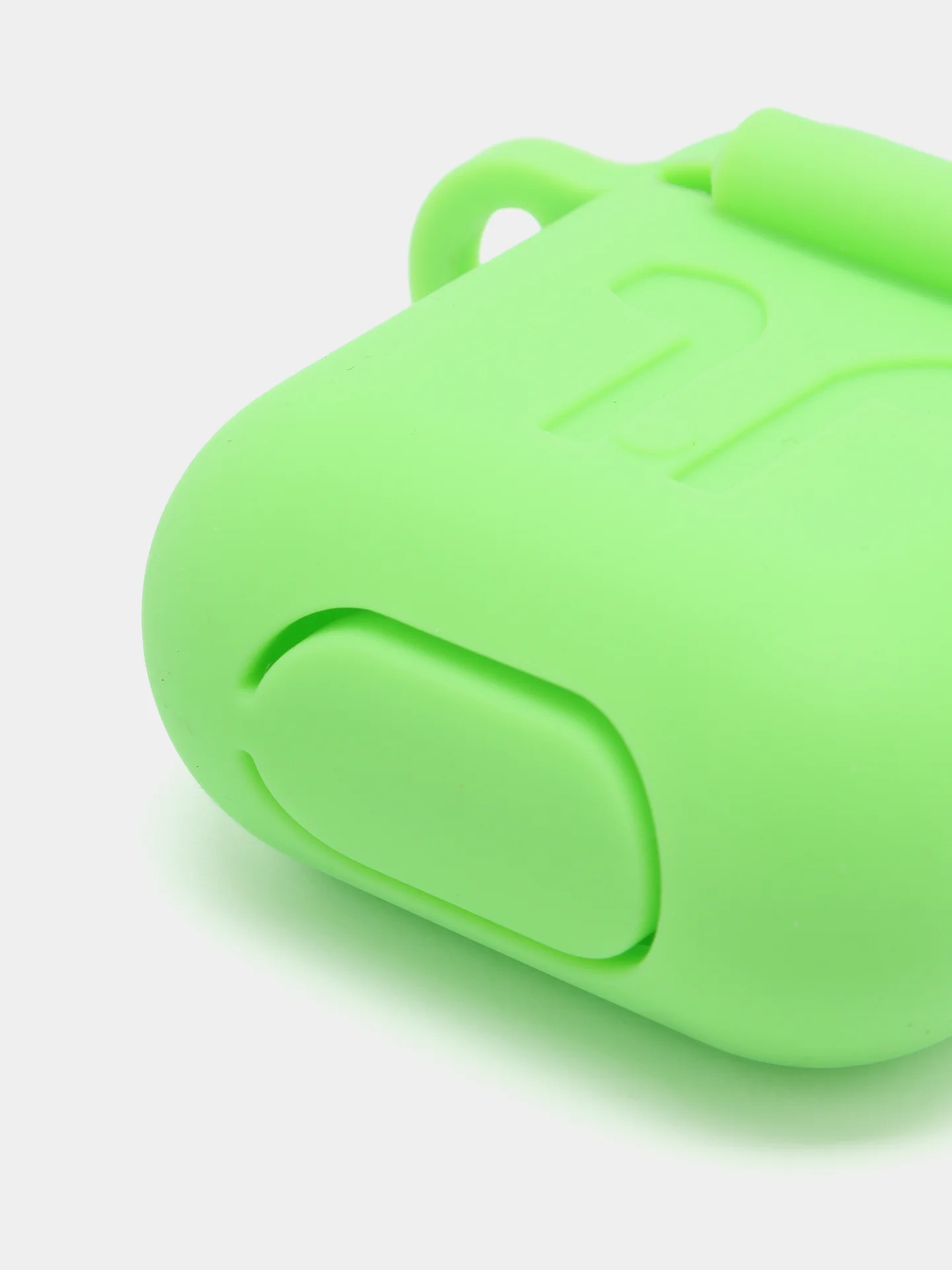 Лайм чехол для беспроводных наушников AirPods 1/2 с карабином, силиконовый