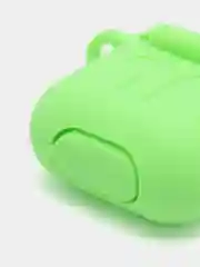 Лайм чехол для беспроводных наушников AirPods 1/2 с карабином, силиконовый