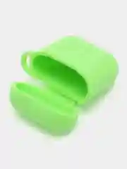 Лайм чехол для беспроводных наушников AirPods 1/2 с карабином, силиконовый
