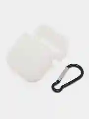 Прозрачный чехол для беспроводных наушников AirPods 1/2 с карабином, силиконовый