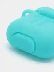 Бирюзовый чехол для беспроводных наушников AirPods 1/2 с карабином, силиконовый