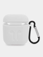 Чехол для беспроводных наушников AirPods 1/2 с карабином, силиконовый