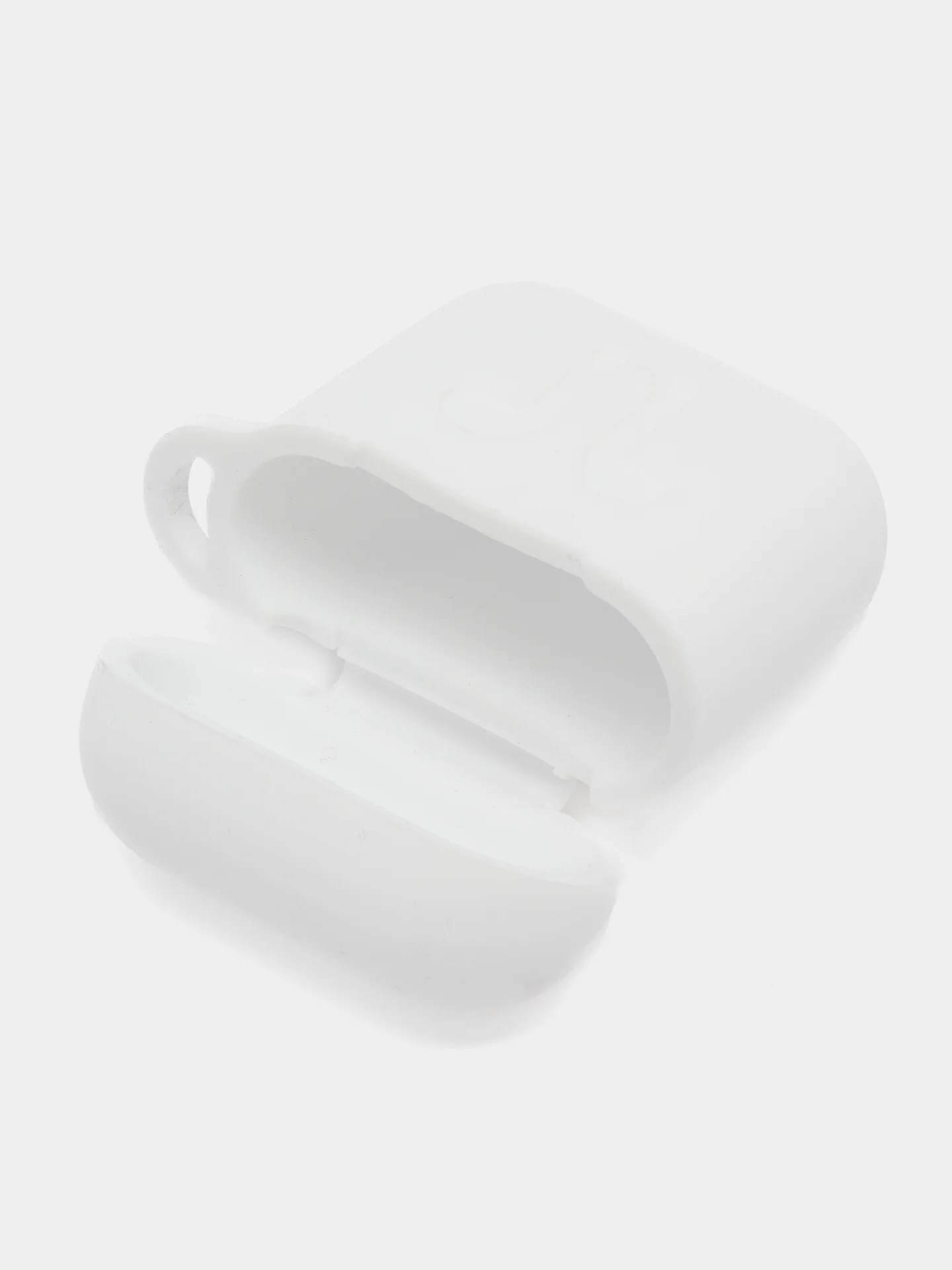 Белый чехол для беспроводных наушников AirPods 1/2 с карабином, силиконовый