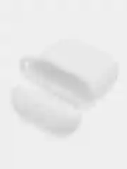 Белый чехол для беспроводных наушников AirPods 1/2 с карабином, силиконовый