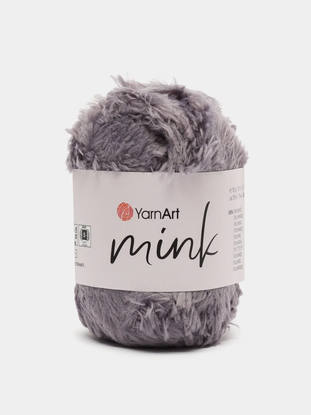 Серый меланж пряжа YarnArt Mink, полиамид, 50 г, 75 м