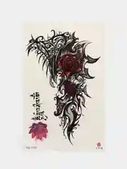 Кораллово-розовый татушки, временная тату Цветы/Ловец снов 21*14 см/Переводная тату, цветные, черно-белые