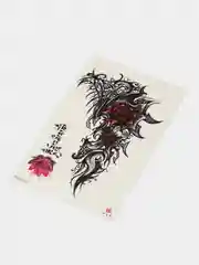 Кораллово-розовый татушки, временная тату Цветы/Ловец снов 21*14 см/Переводная тату, цветные, черно-белые