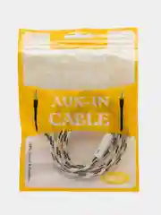 Кабель AUX 3.5 mm в тканевой оплетке, Mini jack, двусторонний