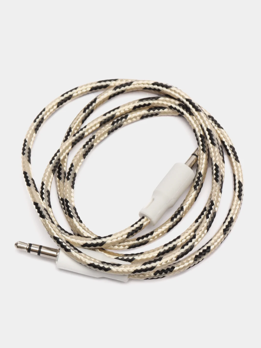 Кабель AUX 3.5 mm в тканевой оплетке, Mini jack, двусторонний