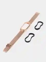 Розовый ремешок для Xiaomi Mi Band 8, металлический, стальной, миланская петля