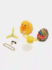 Темно-синий игрушка утка в шлеме и очках с пропеллером, в машину