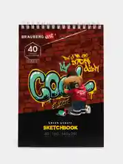 Блокнот-Скетчбук для рисования эскизов, белая бумага 160 г/м2, 140х201 мм Brauberg, 115069