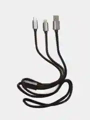 Синий меланж печать USB кабель Awei CL-987 Micro + Lightning 2in1, 1000 mm