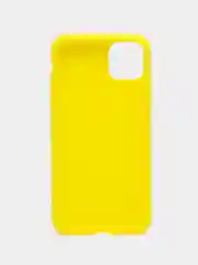 Желтый чехол для IPhone 11 Pro Max силиконовый, с ремешком на руку в комплекте