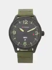 Зеленый мужские наручные часы Curren 8265 с календарём в подарочной упаковке