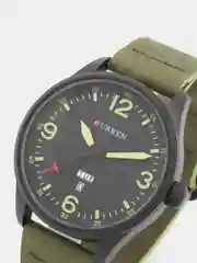 Зеленый мужские наручные часы Curren 8265 с календарём в подарочной упаковке