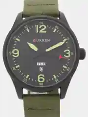 Зеленый мужские наручные часы Curren 8265 с календарём в подарочной упаковке