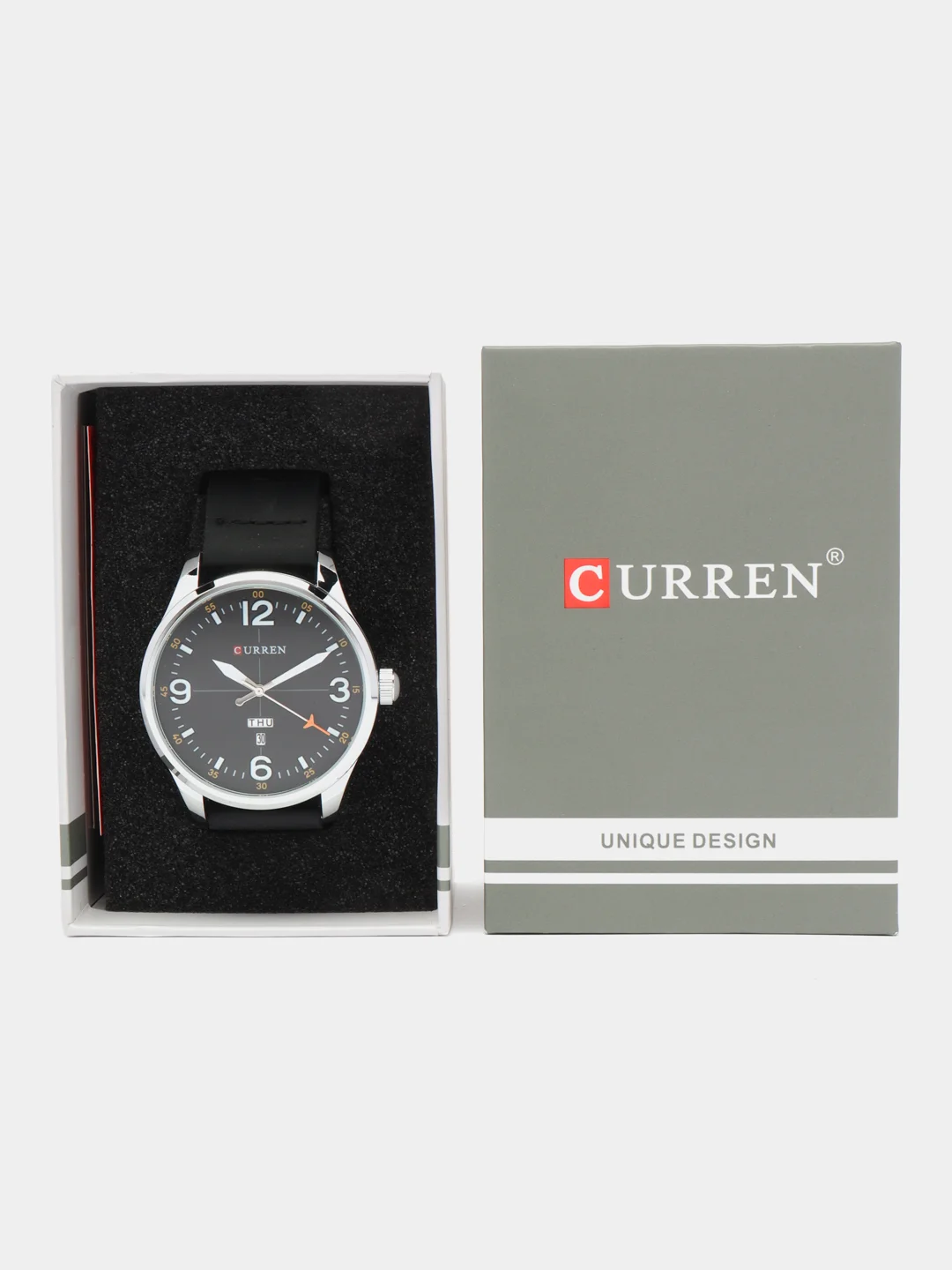 Черный мужские наручные часы Curren 8265 с календарём в подарочной упаковке