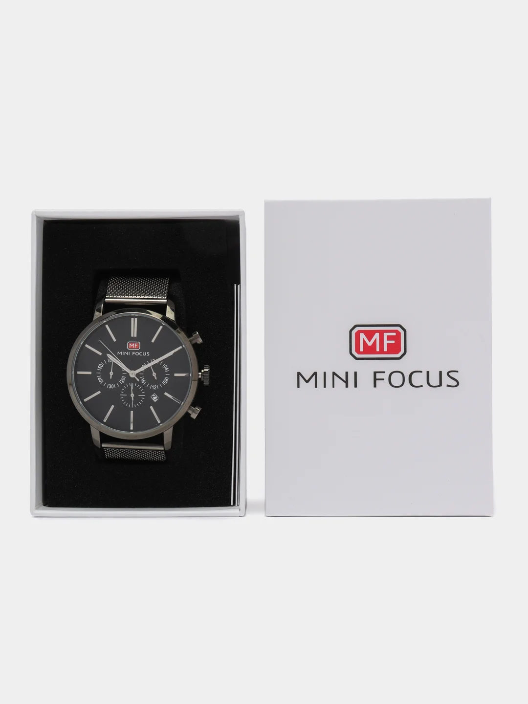 Серый мужские наручные часы Mini Focus MF0023G с хронографом, в подарочной упаковке