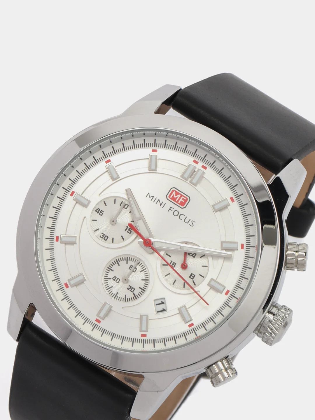Серебряный мужские наручные часы Mini Focus MF0112G с хронографом, в подарочной упаковке