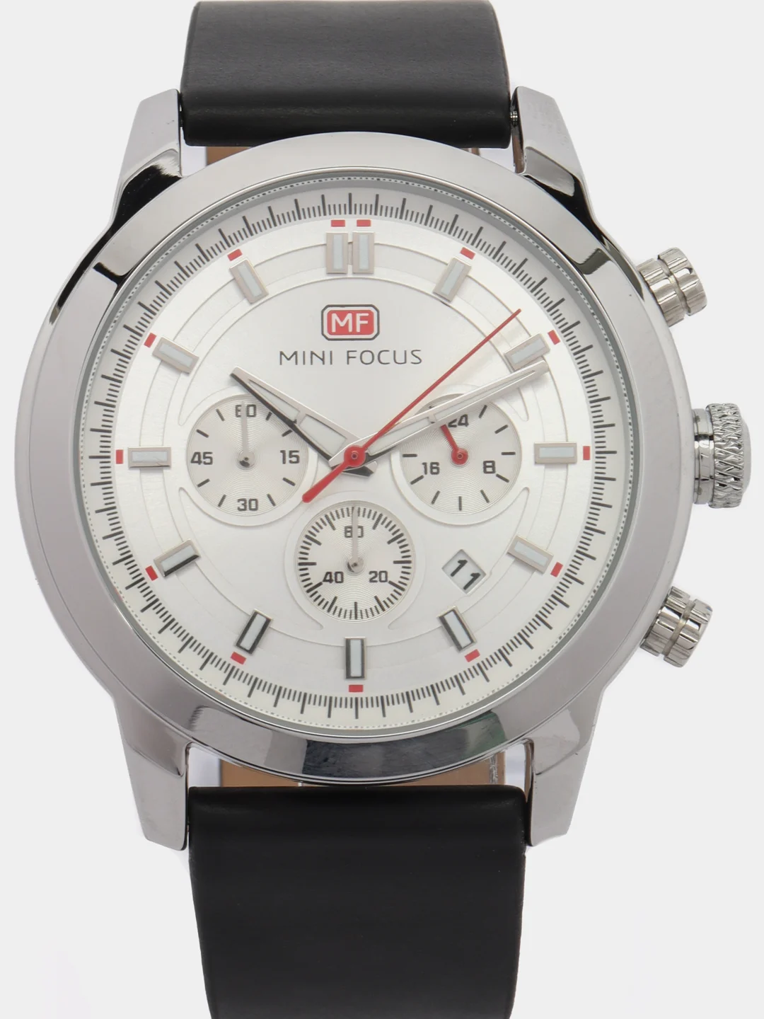 Серебряный мужские наручные часы Mini Focus MF0112G с хронографом, в подарочной упаковке