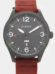 Багровый мужские наручные часы Curren 8265 с календарём в подарочной упаковке