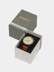 Коричневый мужские наручные часы Curren 8250 в подарочной упаковке