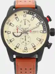 Коричневый мужские наручные часы Curren 8250 в подарочной упаковке