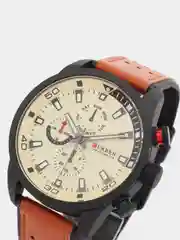 Коричневый мужские наручные часы Curren 8250 в подарочной упаковке