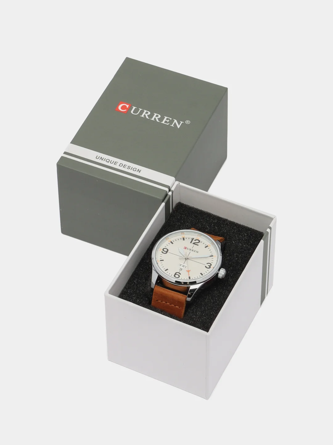 Медный мужские наручные часы Curren 8265 с календарём в подарочной упаковке