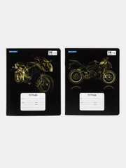 Тетрадь 18 л, линия, обложка картон, 3D-Motorbike, разные рисунки, 2 шт