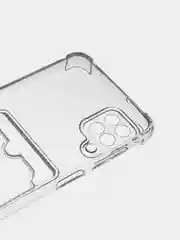 Марсала чехол для Samsung Galaxy A12 / M12, Самсунг Галакси А12 / М12 прозрачный, с карманом для карты