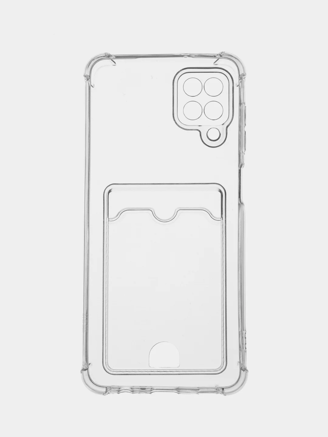Марсала чехол для Samsung Galaxy A12 / M12, Самсунг Галакси А12 / М12 прозрачный, с карманом для карты