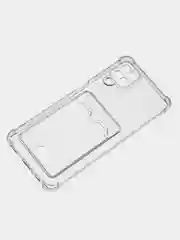 Марсала чехол для Samsung Galaxy A12 / M12, Самсунг Галакси А12 / М12 прозрачный, с карманом для карты