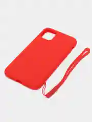 Желтый чехол для IPhone 11 Pro Max силиконовый, с ремешком на руку в комплекте